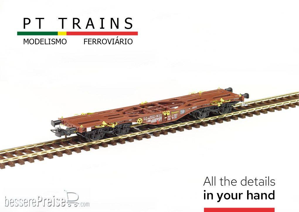 PT Trains H0 (1:87) 100201 - TOUAX Sgmmnss 37 84 459 4 015-8 ohne Ladung | Modellbahn | Modelleisenbahn