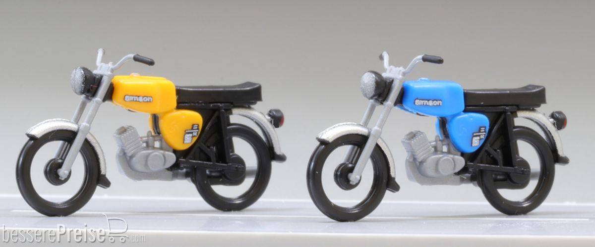 Komplettmodelle 2x Simson S50, gelb und blau