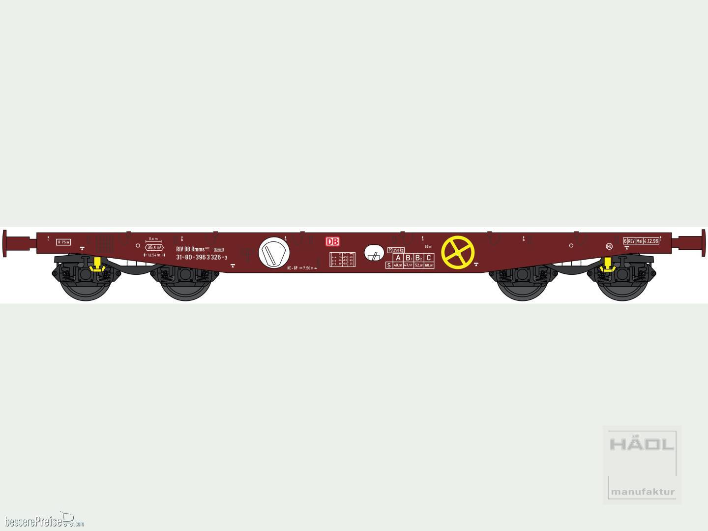 Flachwagen Rmms DBAG Ep. V, 396 3 326-3, TT