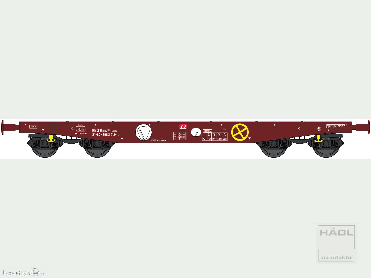 Flachwagen Rmms DBAG Ep. V, 396 3 412-2, TT