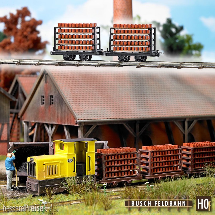 Busch H0f 12203 - Zwei Ziegeltransportwagen | Modellbahn | Modelleisenbahn