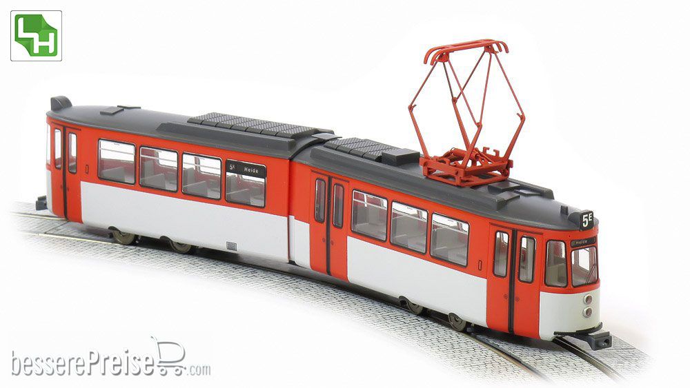 GT4 Halle, Rot/Grau, mit Antrieb, H0m