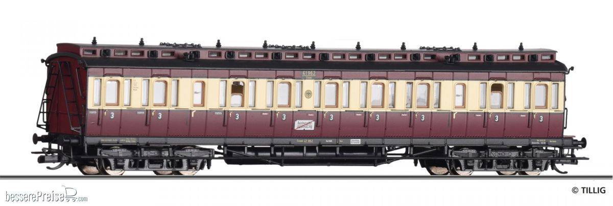 Tillig 13166, - Spur TT -,  DRG 3.Klasse Ruhrschnellverkehrwagen, Epoche 2 | Condition: Neu
