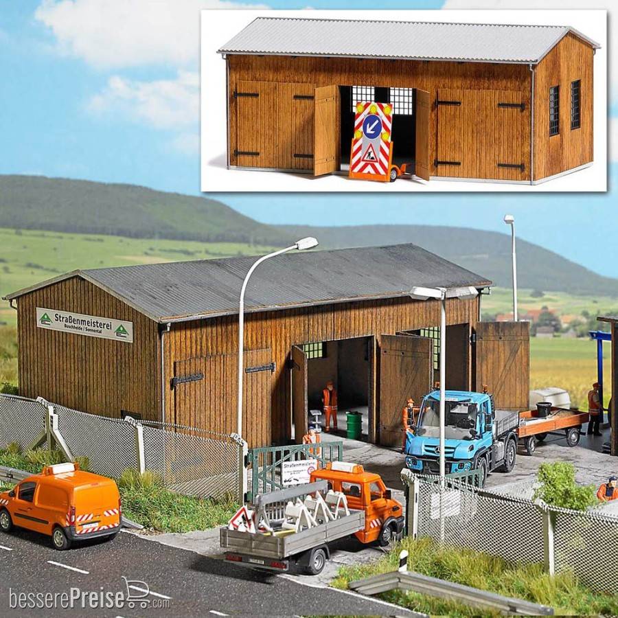 Busch H0 (1:87) 1456 - Fahrzeughalle | Modellbahn | Modelleisenbahn