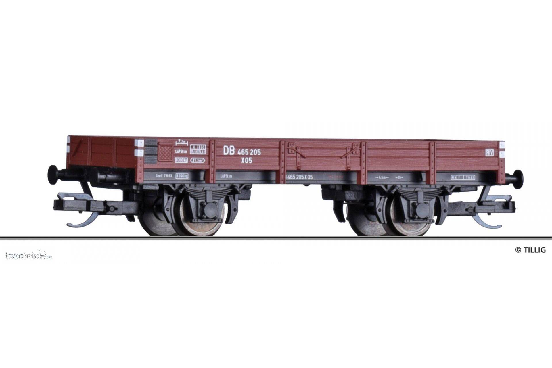 Tillig TT, Niederbordwagen X 05, DB, Ep. III, Neu, unbenutzt, OVP, Katalog 14931 | Condition: Neu