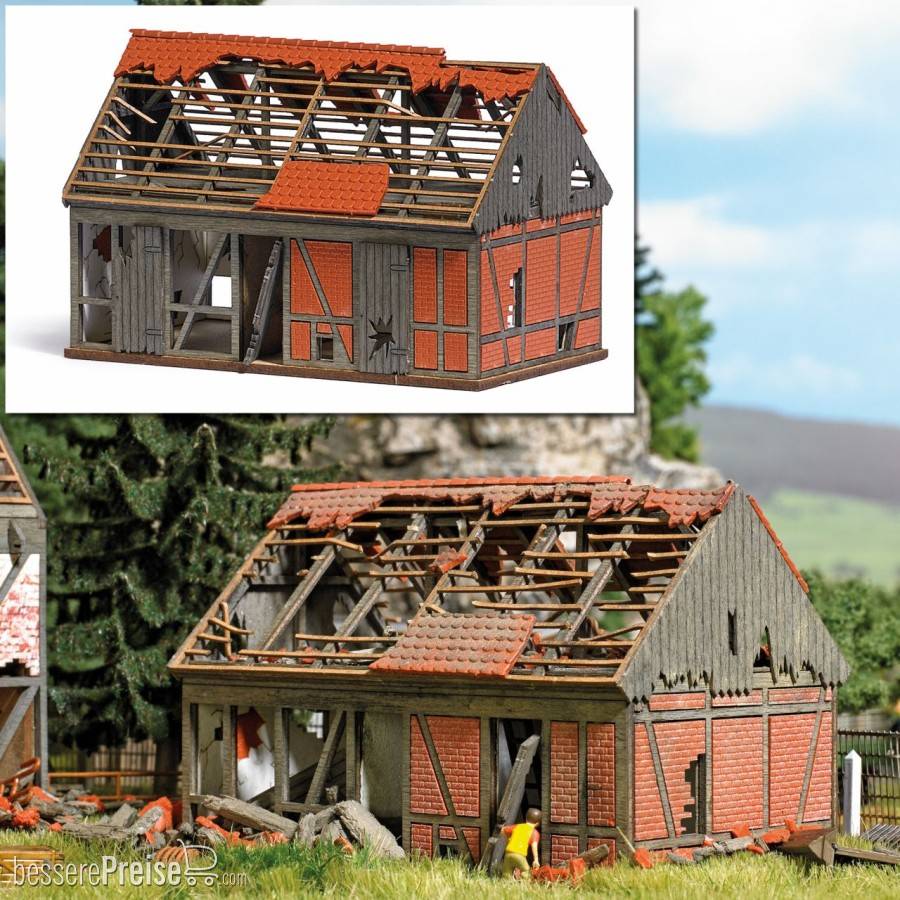 Busch H0 (1:87) 1669 - Verfallene Stallung | Modellbahn | Modelleisenbahn