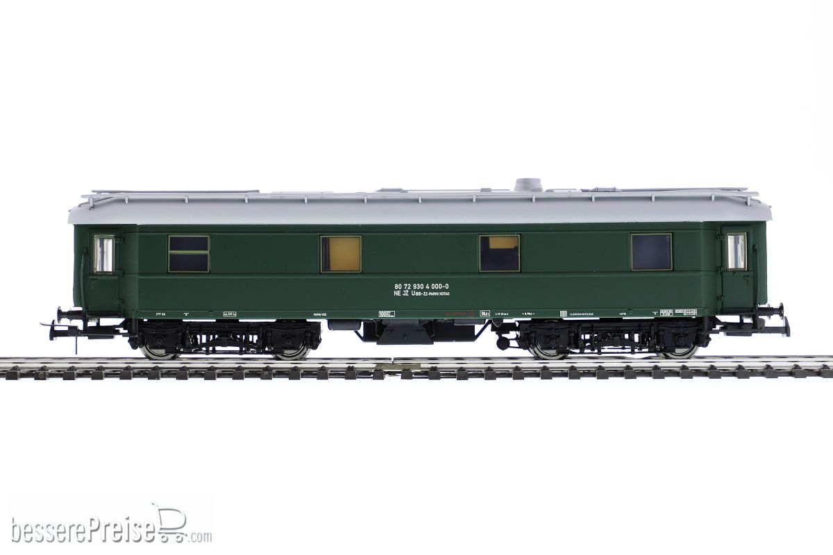 Heizwagen JZ, Bauart 41 der DRB,NE JZ 80729304000-0,grün,Dach silber, Ep. III/IV