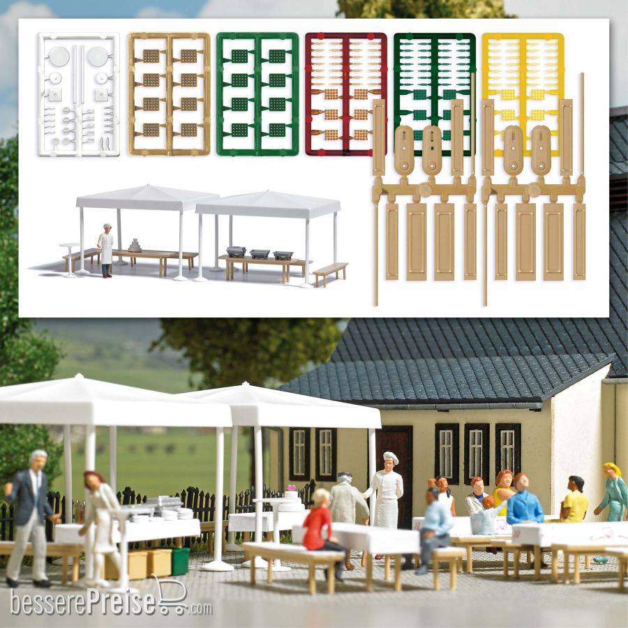 Busch H0 (1:87) 1830 - Catering-Set mit Koch | Modellbahn | Modelleisenbahn