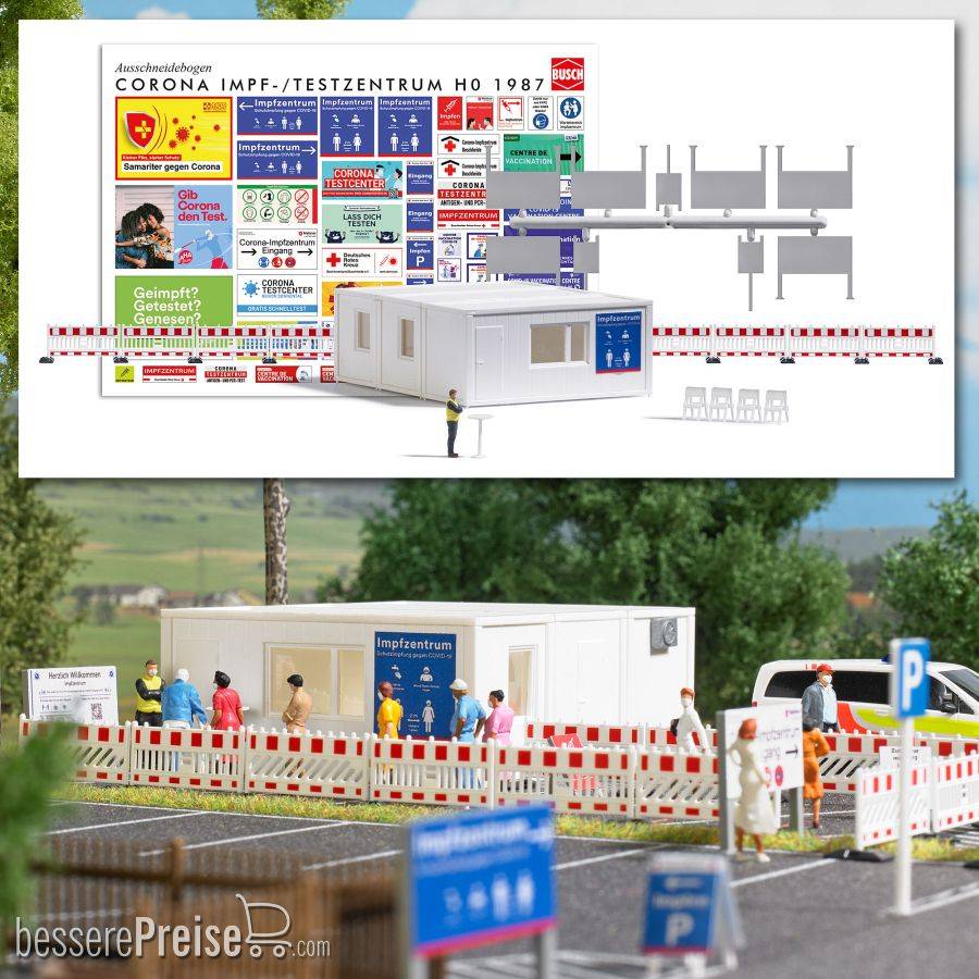 Busch H0 (1:87) 1987 - Corona Impf-/Testzentrum Modellbahn