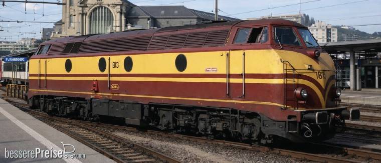 Diesellok CFL 1813 rot/gelb - Ep.IV - DC - 2-Leiter Gleichstrom - Digital