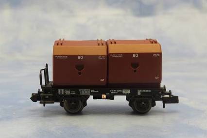 N - Kokskübelwagen Fb-zz 131, bel. m. 2 Kübeln, DB, Ep. 4, 3. Betr.nr.
