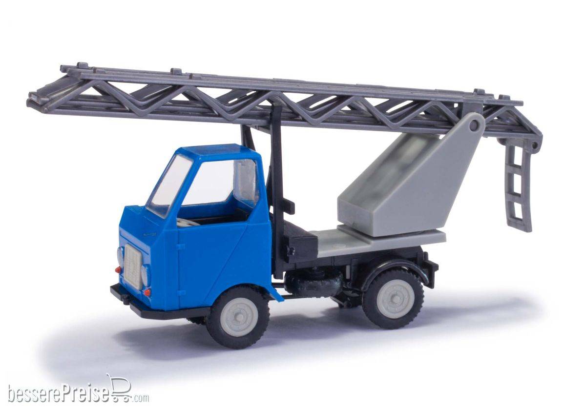 Busch H0 (1:87) 210003404 - MH: Multicar M22 mit Drehleiter, Blau | Modellbahn | Modelleisenbahn