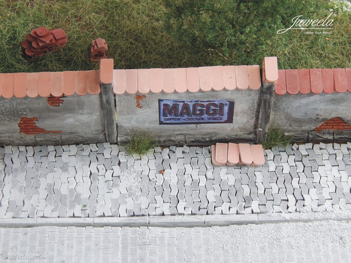 Juweela 24163 - 1:45 1:50 Biberschwanz Rundschnitt rot mittel, 1080x | Modellbahn | Modelleisenbahn