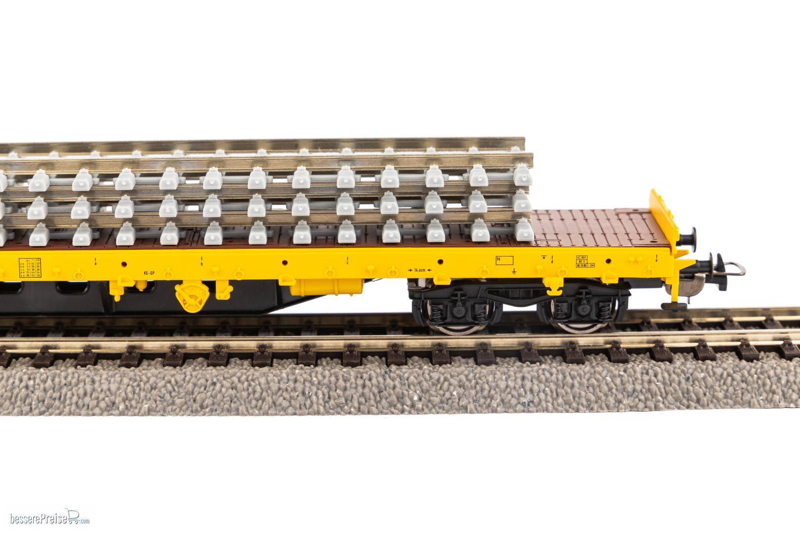 Piko 24501 Carro Merci H0 – Carrello Piatto Con Soglie Di Cemento, DBAG Epoca VI, 115 Mm, Corrente Continua