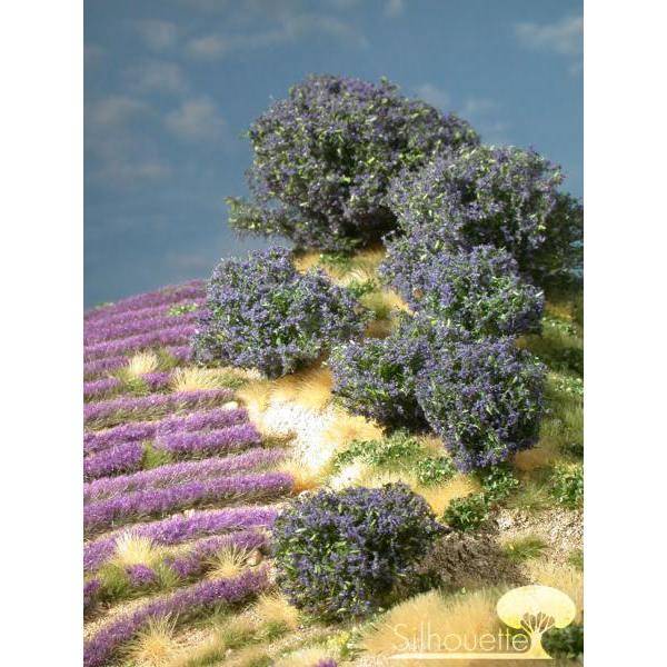 Silhouette 253-18 - Rhododendron blau N/TT/H0 ca. 2,5cm 5 Stück | Modellbahn | Modelleisenbahn