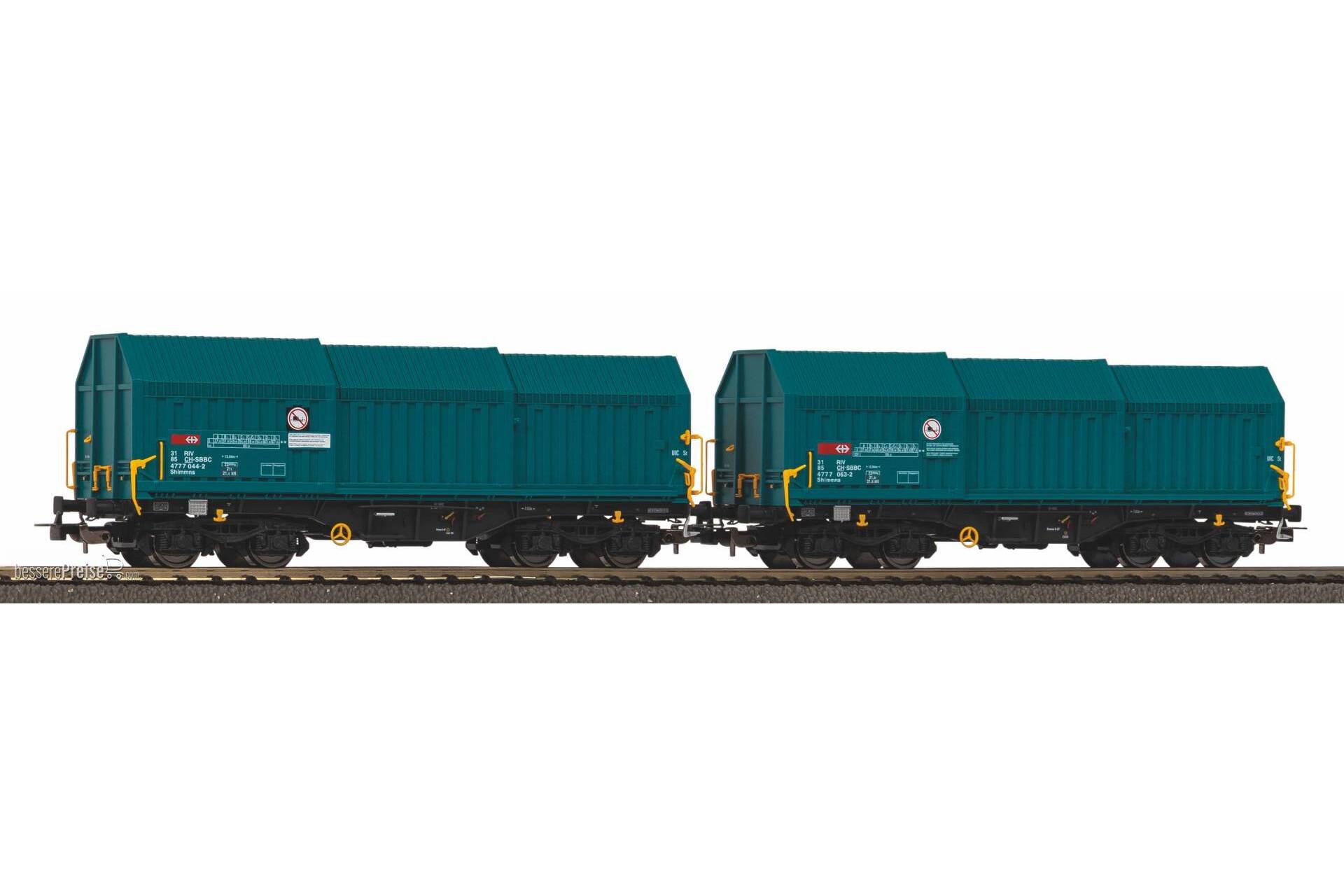 2er Set Teleskophaubenwagen mit Y-Drehgestellen CH-SBB C VI