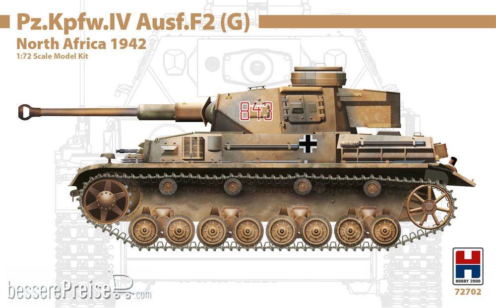 Hobby 2000 72702 - Pz.Kpfw.IV Ausf.F2 (G) North Africa 1942 in 1:72 | Modellbau
