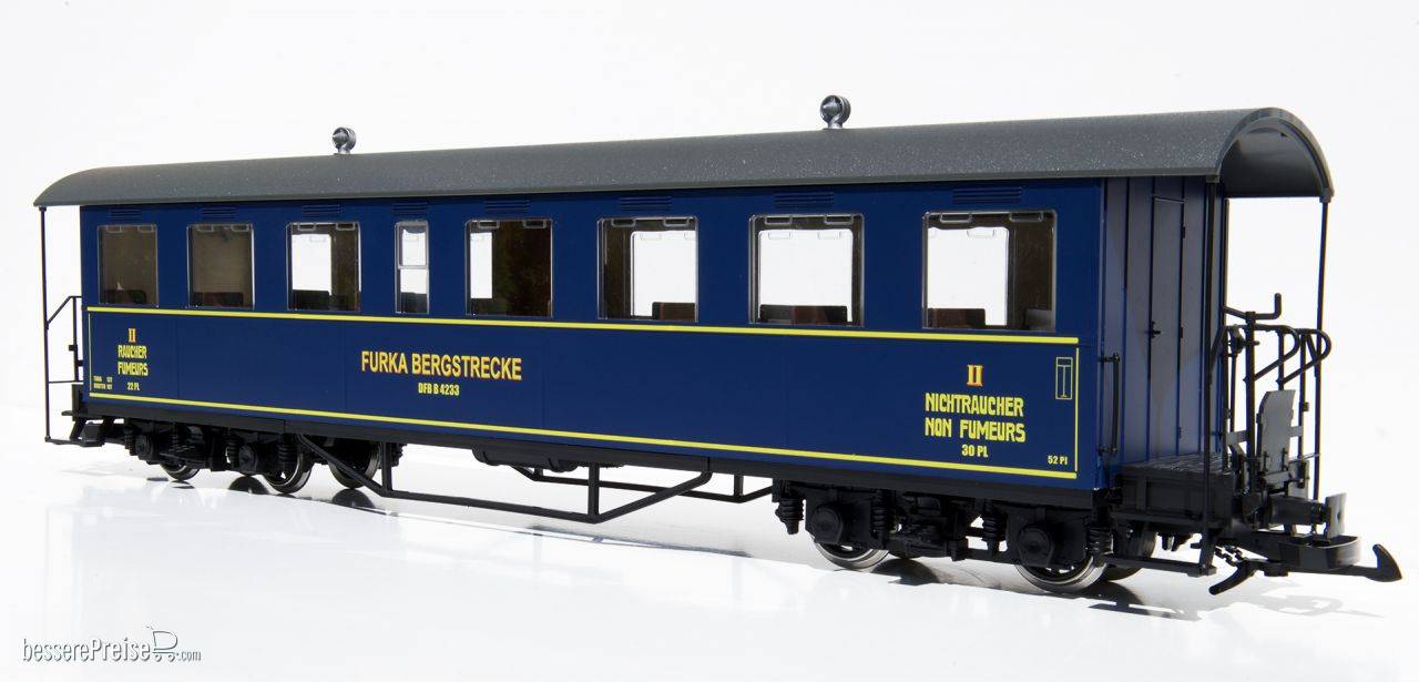 Personenwagen B 4233 der Furka Bergstrecke ,blau