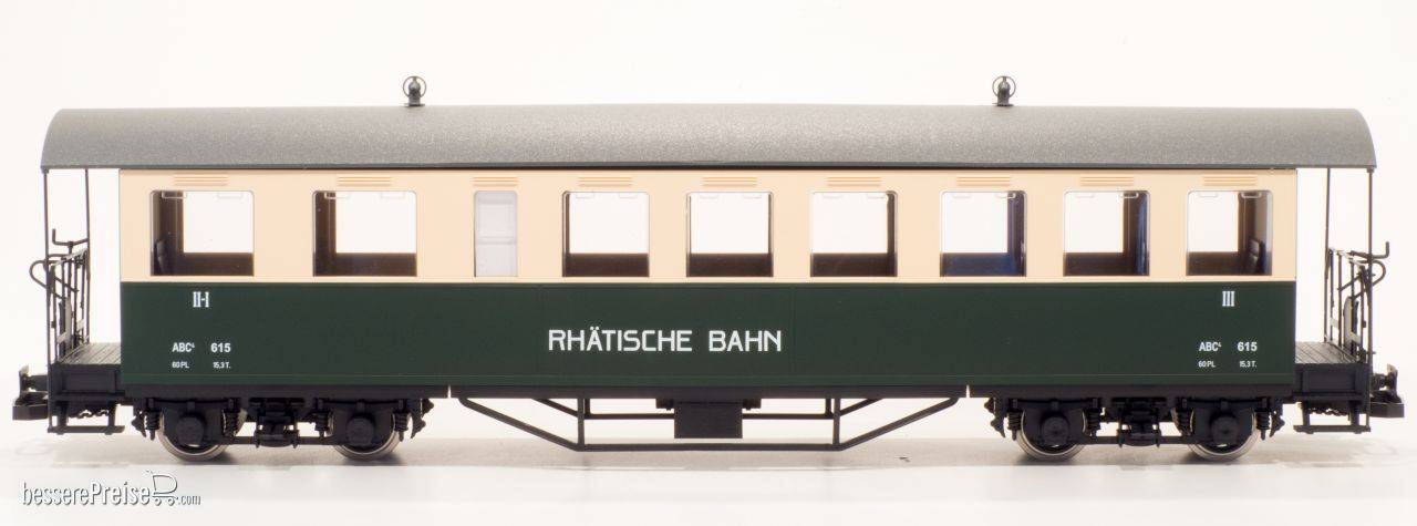 RhB Personenwagen Set ABC 616, ABC 617 grün/beige