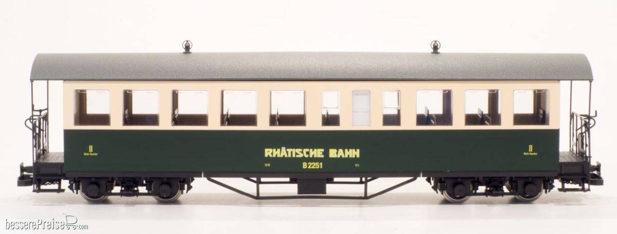 RhB Personenwagen SET B 2251, B 2252 grün/beige