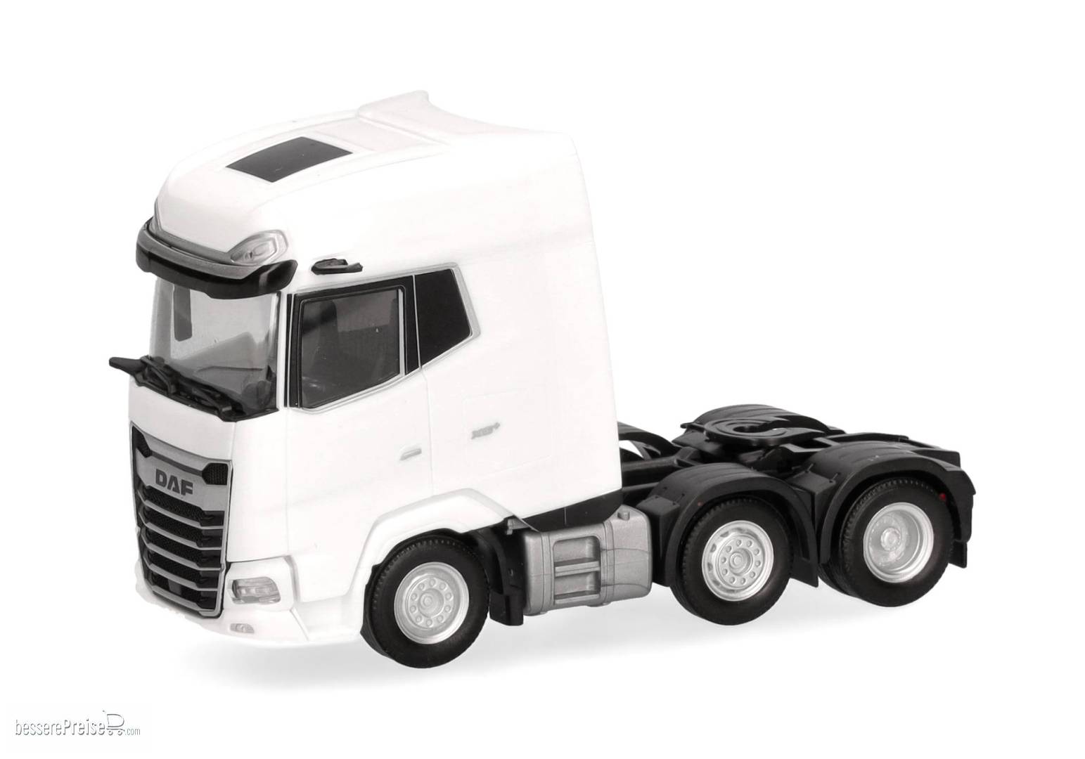 Herpa H0 (1:87) 318990 - DAF XG+ Zugmaschine 3achs (6x2), weiß | Modellbahn | Modelleisenbahn