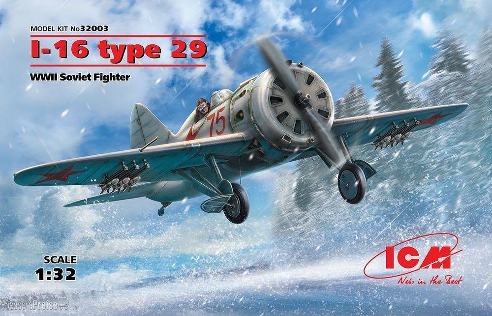ICM 32003 - 1:32 I-16 type 29, WWII Soviet Fighter | Modellbau