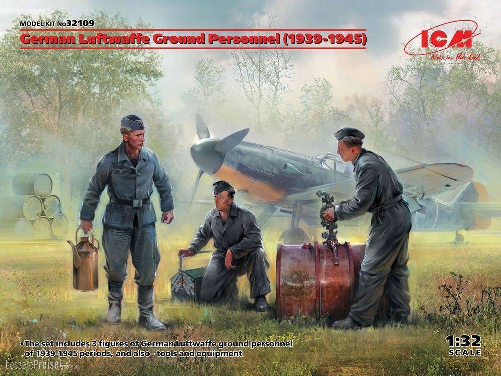 ICM 32109 - 1:32 German Luftwaffe Ground Personnel(1939-1945)(3 figures) | Modellbau