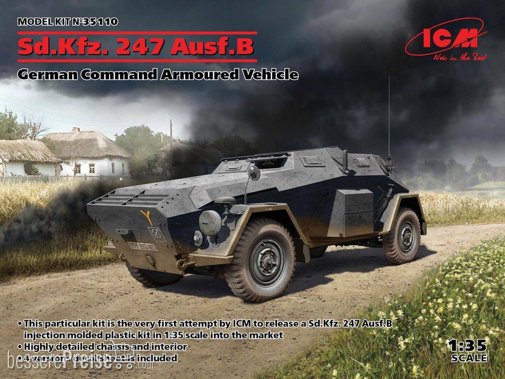 ICM 35110 - Sd.Kfz. 247 Ausf.B, German Command Armoured Vehicle in 1:35 | Modellbau