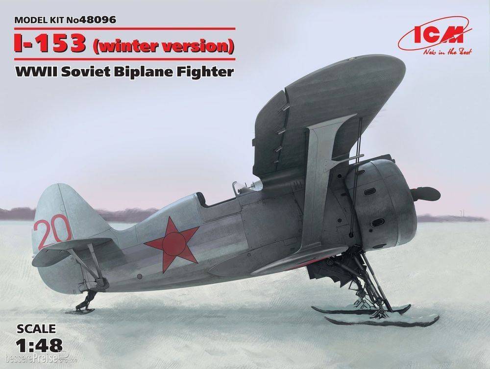ICM 48096 - 1:48 I-153 winter version WWII Soviet Biplane Fighter | Modellbau