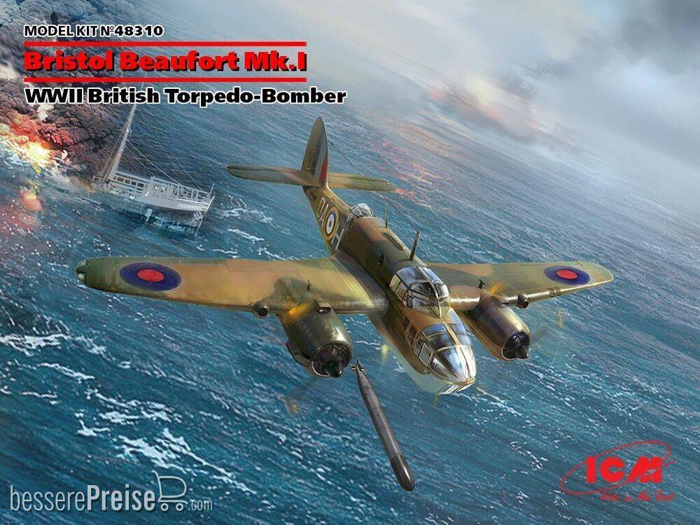 ICM 48310 - 1:48 Bristol Beaufort Mk.I, WWII British Torpedo Bomber | Modellbau