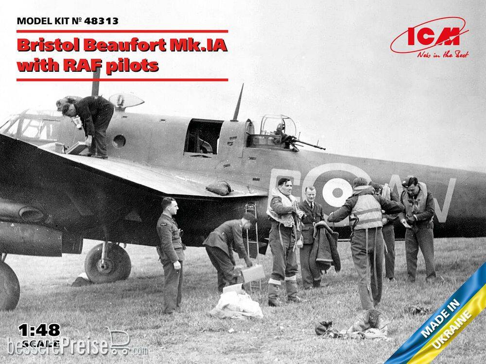 ICM 48313 - 1:48 Bristol Beaufort Mk.IA with RAF pilots | Modellbau