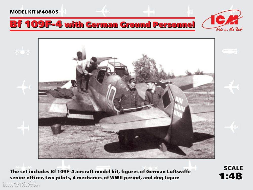 ICM 48805 - 1:48 Bf 109F-4 with German Ground Personnel | Modellbau