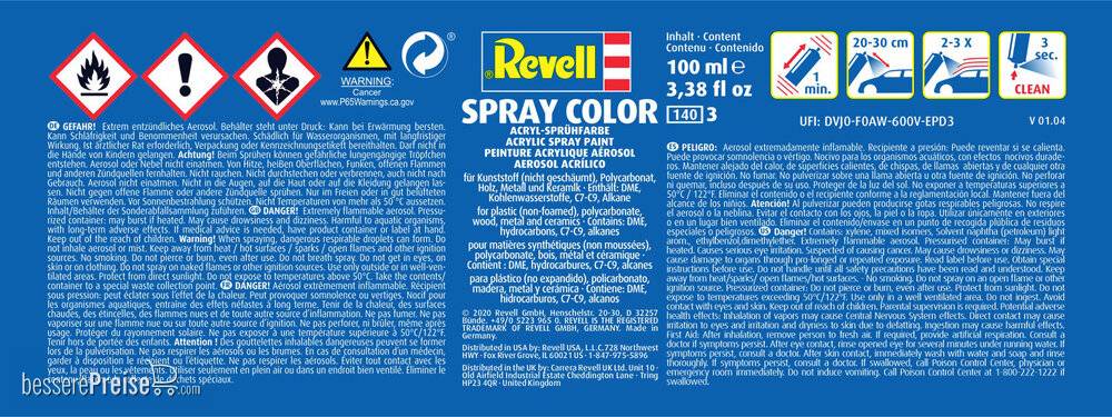 Revell 34302 - Spray schwarz seidenmatt 100ml