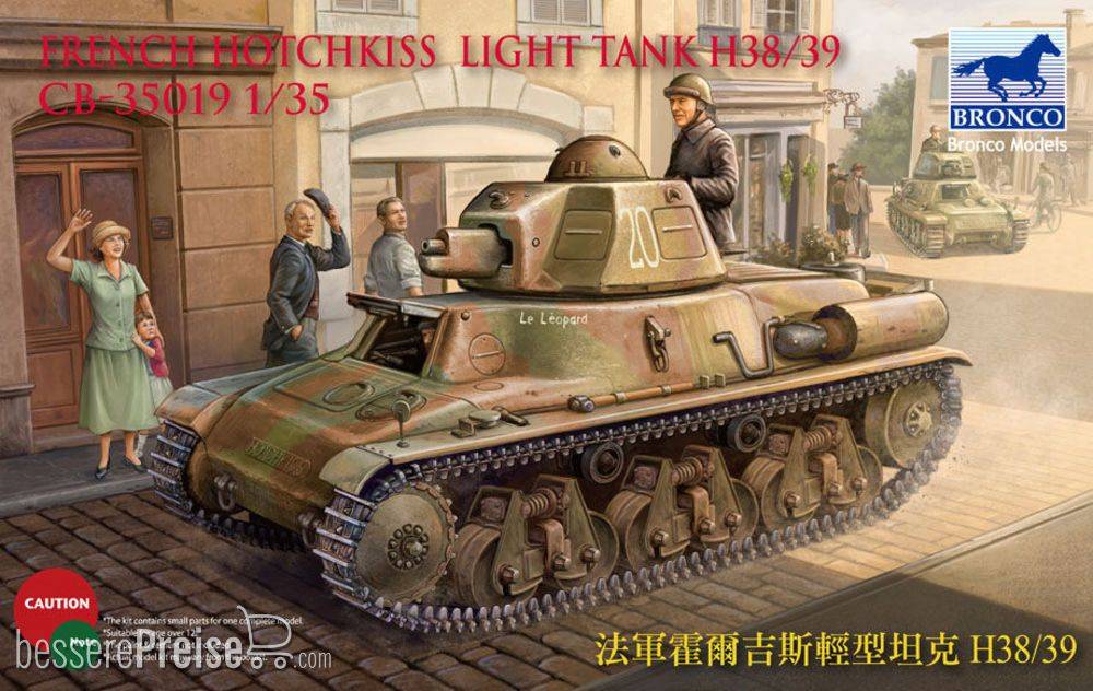 Bronco Models CB35019 - 1:35 French H38/39 Light tank ( 2 versions) | Modellbau