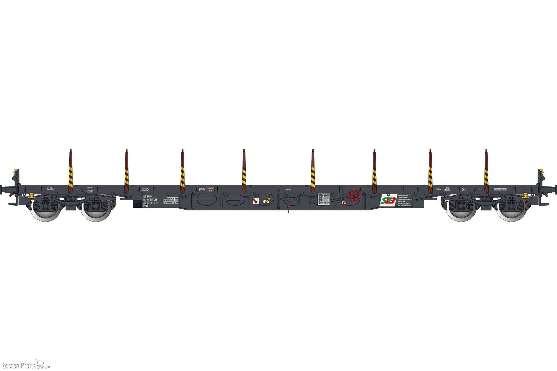 Flachwagen A-STLB, VI, Rgs, grau