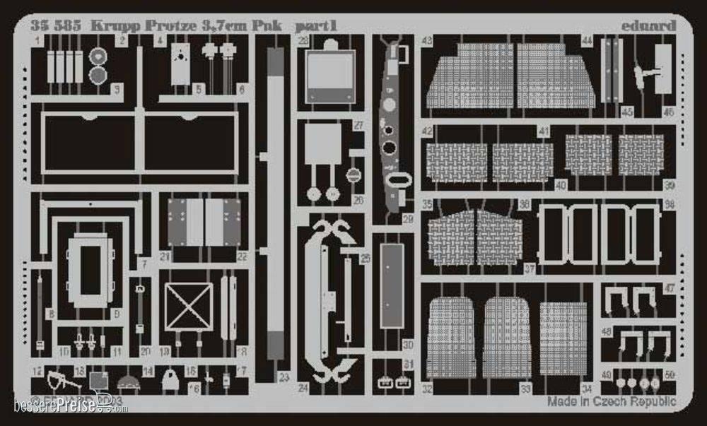 Eduard 35585 - Accessoires Gravure Krupp Protze 3,7 Cm Pour Kit Tamiya 35259
