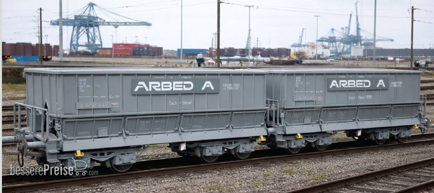 2-teiliges Set Erzwagen der CFL "ARBED A" - beladen mit echtem Erz! - Ep.IV/V (Set A)