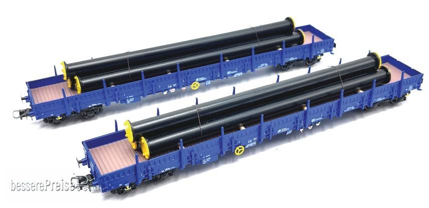 2-teiliges Set Rungenwagen D-ERR - Ep.VI mit Rohren beladen - (Set A)