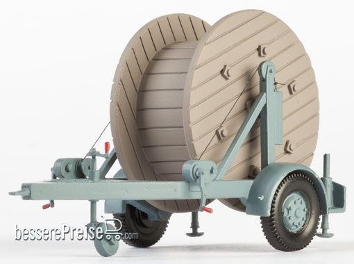 Weinert H0 (1:87) 45013 - Einachsiger Kabelrollen-Anhänger | Modellbahn | Modelleisenbahn