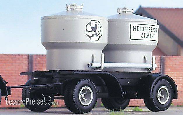 Weinert H0 (1:87) 4551 - Zweiachs-Anhänger mit Silo-Zementbehälter | Modellbahn | Modelleisenbahn