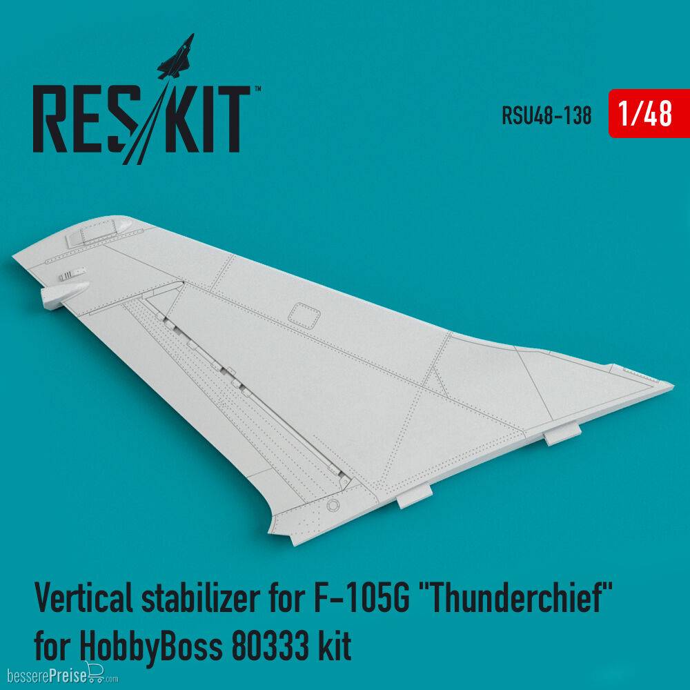 ResKit Models RSU48-0138 - Vertical stabilizer for F-105G Thunderchief ...