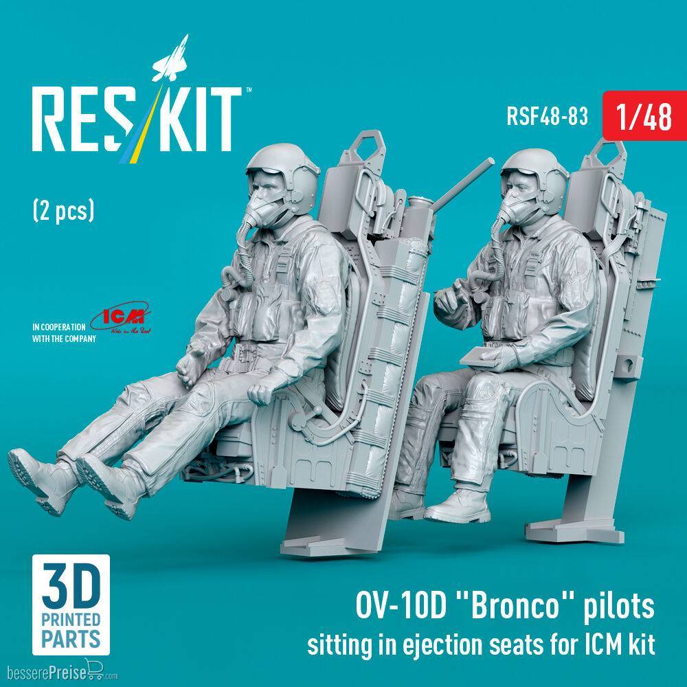 ResKit Models RSF48-0083 - OV-10D Bronco pilots sitting in ejection seats for ICM kit (2 pcs) (3D Printed) | Modellbau