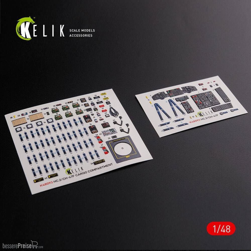 Kelik K48093 - CH-47F interior 3D decals for Italeri kit | Modellbau