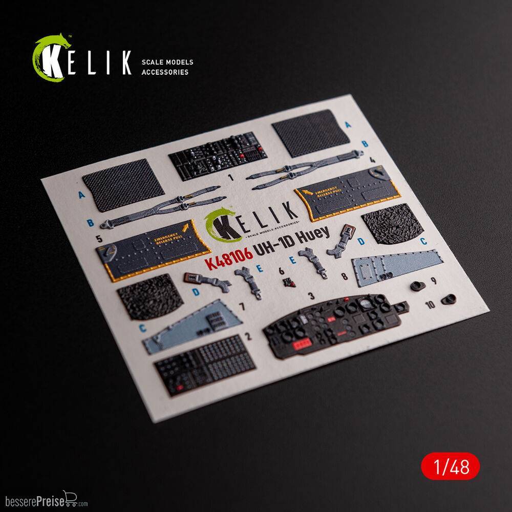 Kelik K48106 - UH-1D Huey - interior 3D decals for Zimi Model/KittyHawk kit | Modellbau