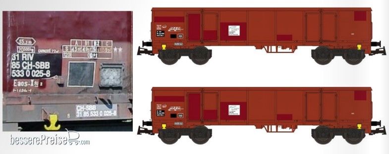 Offenes Güterwagen-Set A Eaos Eaos , CH-SBB , set B