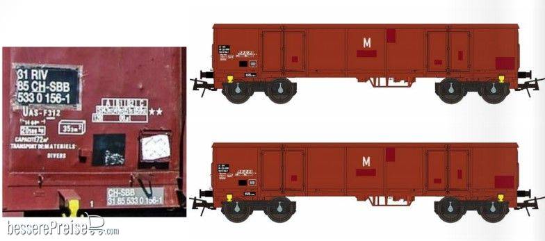 Offenes Güterwagen-Set A Eaos Eaos , CH-SBB , set B