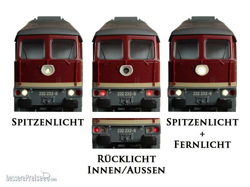 Schönwitz 50215 - Umbauset H0 Br232 / Ludmilla Adapter und Beleuchtung - Rotlicht außen - MSD | Modellbahn | Modelleisenbahn