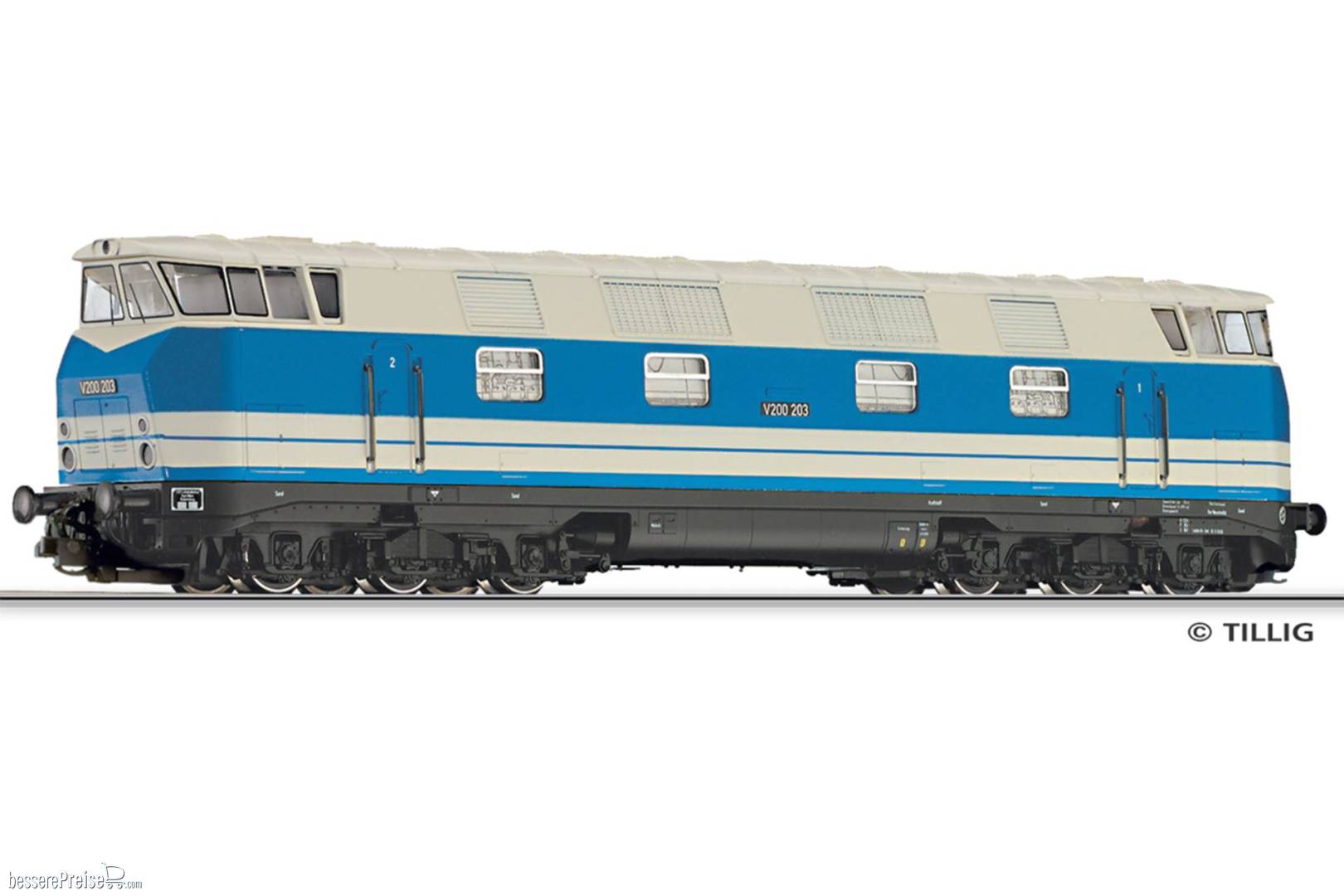 Diesellokomotive V200 203 (GFK) der DR, Ep.III (ex. 02656)