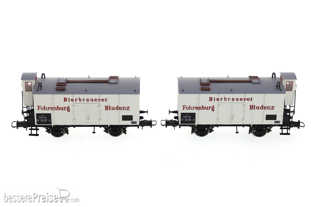 2-SET, 2-achs.ged.Bierwagen, Brauerei Fohrenburg/Bludenz, KkStB, BBÖ, Ep. II