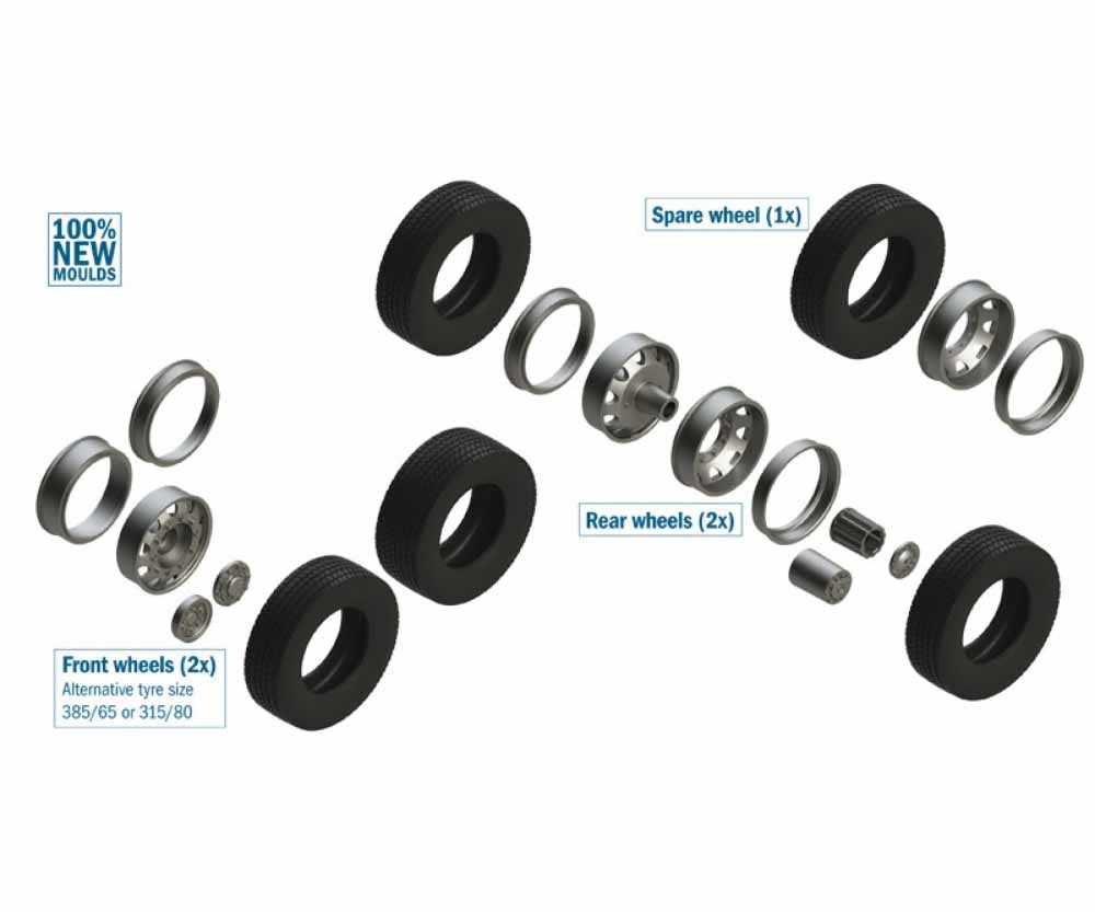 Italeri 510003909 - 1:24 Reifen-/Felgen-Set Euro (7+7) | Modellbau